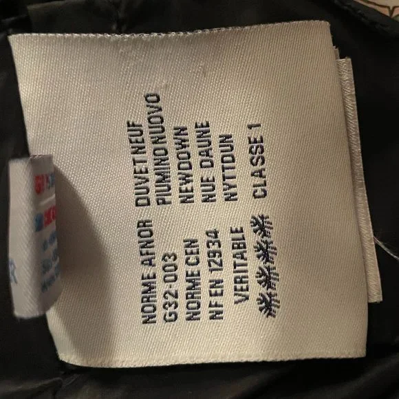 Moncler Black Down Puffer Moncler Norme Afnor G32-003 Norme Cen NF 